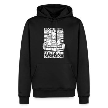 Donut Fitness Funny Donut Gym - Sweat à capuche Premium bio Homme - noir - Devant - Nico (187cm)