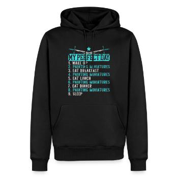 Peinture Miniature Miniaturiste Miniaturiste Chevalier Miniaturiste - Sweat à capuche Premium bio Homme - noir - Devant - Nico (187cm)