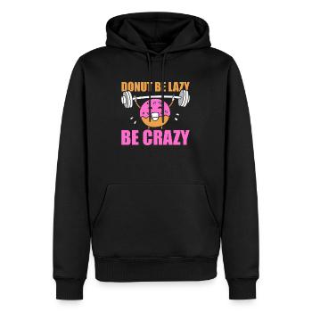 Donut Fitness Donut Gym - Sweat à capuche Premium bio Homme - noir - Devant - Nico (187cm)