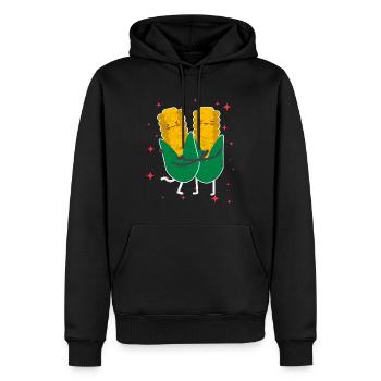 Cute Corn Couple Hugging Corn Fruits Lovers - Männer Premium Bio Hoodie - Schwarz - Vorne - Nico (187cm)