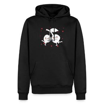 Cute Cranberry Couple Hugging Cranberry Fruits - Männer Premium Bio Hoodie - Schwarz - Vorne - Nico (187cm)