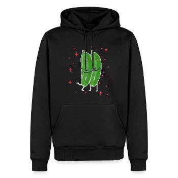 Cute Cucumber Couple Hugging Cucumber Fruits - Männer Premium Bio Hoodie - Schwarz - Vorne - Nico (187cm)