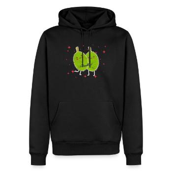 Cute Durian Couple Hugging Durian Fruits - Männer Premium Bio Hoodie - Schwarz - Vorne - Nico (187cm)