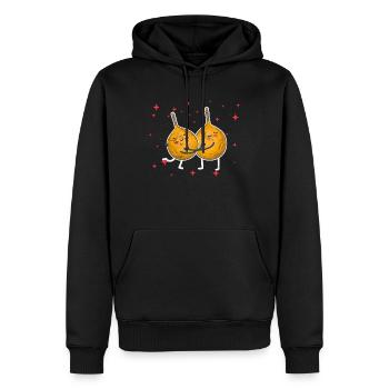 Cute Granadilla Couple Hugging Granadilla Fruit - Männer Premium Bio Hoodie - Schwarz - Vorne - Nico (187cm)