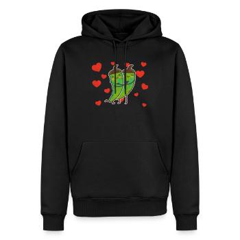 Mignon Couple De Chili Vert Étreindre Les Amateurs De Chili - Sweat à capuche Premium bio Homme - noir - Devant - Nico (187cm)