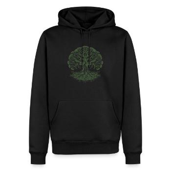 Baum - Männer Premium Bio Hoodie - Schwarz - Vorne - Nico (187cm)