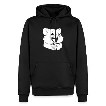 Panda roux souriant - Sweat à capuche Premium bio Homme - noir - Devant - Nico (187cm)