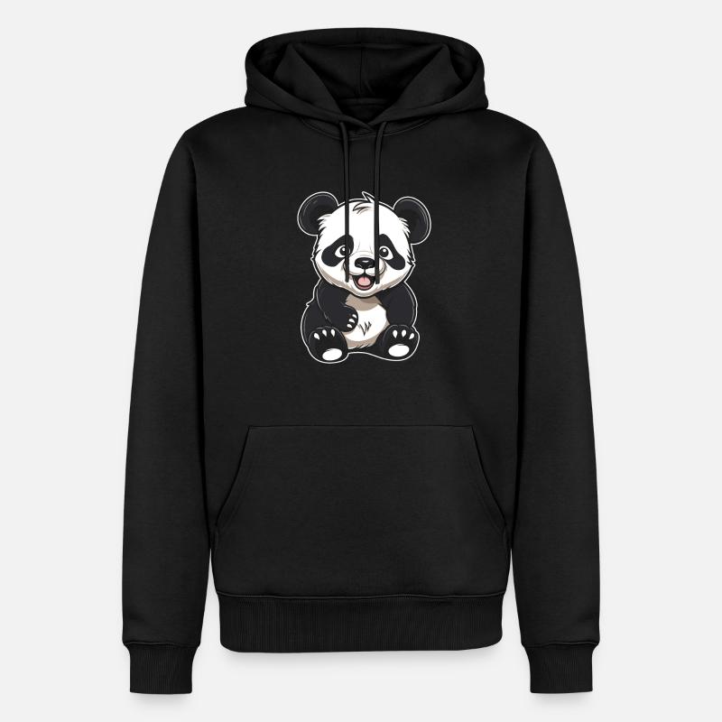 Big Panda Panda Ours Souriant - Sweat à capuche Premium bio Homme - noir