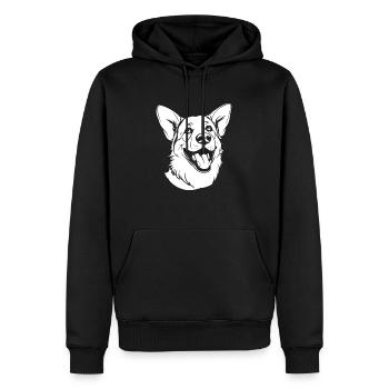 Berger Allemand Souriant - Sweat à capuche Premium bio Homme - noir - Devant - Nico (187cm)