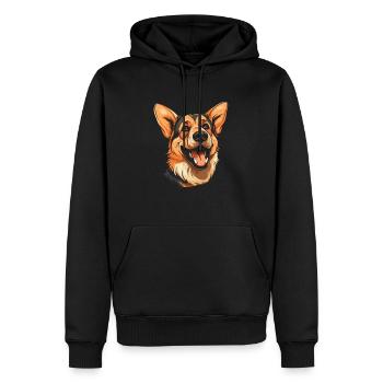 Berger Allemand Souriant - Sweat à capuche Premium bio Homme - noir - Devant - Nico (187cm)