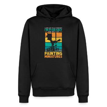 Peinture Miniature Miniaturiste Miniaturiste Chevalier Miniaturiste - Sweat à capuche Premium bio Homme - noir - Devant - Nico (187cm)