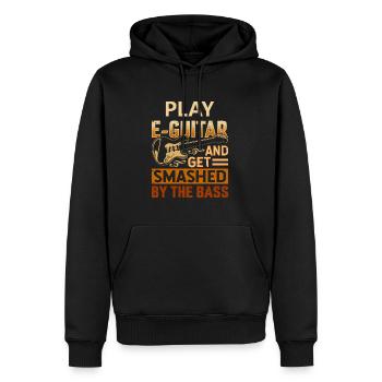 Jouez de la guitare électrique et faites-vous écraser par la basse - Sweat à capuche Premium bio Homme - noir - Devant - Nico (187cm)