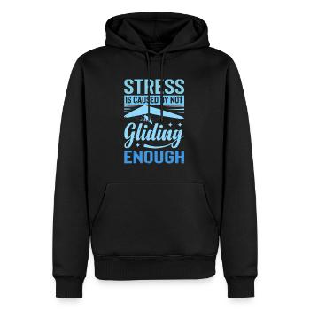 Stress Is Caused By Not Gliding Enough - Männer Premium Bio Hoodie - Schwarz - Vorne - Nico (187cm)
