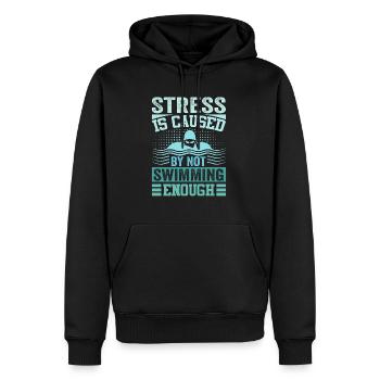 Stress Is Caused By Not Swimming Enough - Männer Premium Bio Hoodie - Schwarz - Vorne - Nico (187cm)