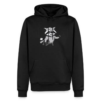 Fitness Raton laveur - Sweat à capuche Premium bio Homme - noir - Devant - Nico (187cm)