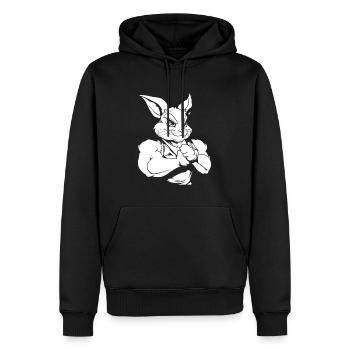 Fitness Rabbit - Men’s Premium Organic Hoodie - black - Front - Nico (187cm)