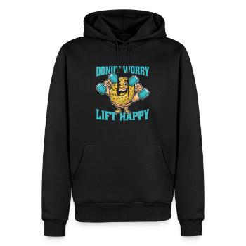 Donut Fitness Funny Donut Gym - Sweat à capuche Premium bio Homme - noir - Devant - Nico (187cm)