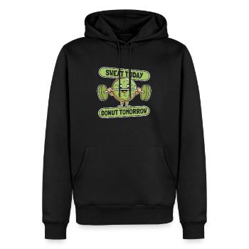 Donut Fitness Donut Gym - Sweat à capuche Premium bio Homme - noir - Devant - Nico (187cm)
