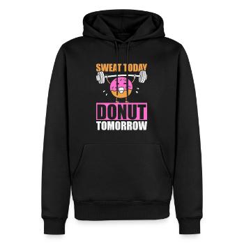 Donut Fitness Donut Gym - Sweat à capuche Premium bio Homme - noir - Devant - Nico (187cm)