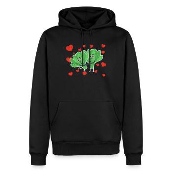 Cute Lettuce Couple Hugging Lettuce Salad Lovers - Männer Premium Bio Hoodie - Schwarz - Vorne - Nico (187cm)