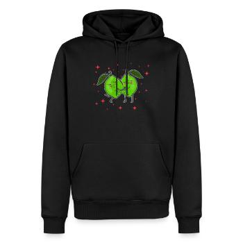 Mignon Couple De Citron Vert Étreignant Les Amateurs D’agrumes De Citron Vert - Sweat à capuche Premium bio Homme - noir - Devant - Nico (187cm)