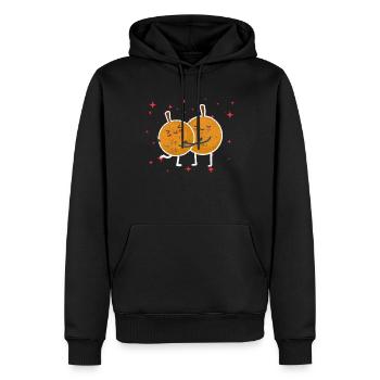 Cute Longan Couple Hugging Longan Fruit Lovers - Männer Premium Bio Hoodie - Schwarz - Vorne - Nico (187cm)