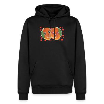 Cute Mango Couple Hugging Mango Fruit Lovers - Männer Premium Bio Hoodie - Schwarz - Vorne - Nico (187cm)