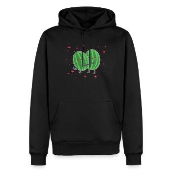 Cute Melon Couple Hugging Melon Fruit Lovers - Männer Premium Bio Hoodie - Schwarz - Vorne - Nico (187cm)