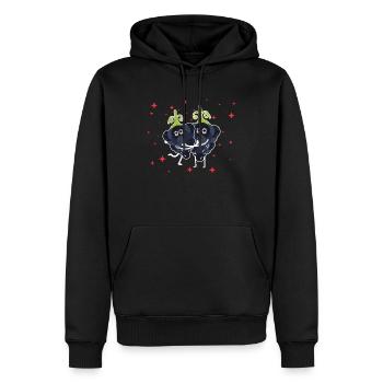 Cute Mulberry Couple Hugging Mulberry Fruit Lovers - Männer Premium Bio Hoodie - Schwarz - Vorne - Nico (187cm)