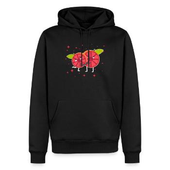 Cute Pomelo Couple Hugging Pomelo Fruit Lovers - Männer Premium Bio Hoodie - Schwarz - Vorne - Nico (187cm)