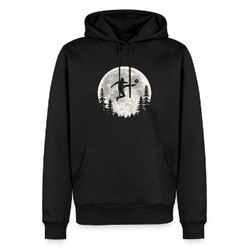 Football Football Lune - Sweat à capuche Premium bio Homme - noir - Devant - Nico (187cm)