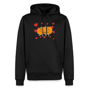 Cute Pumpkin Couple Hugging Pumpkin Fruit Lovers - Männer Premium Bio Hoodie - Schwarz - Vorne - Nico (187cm)