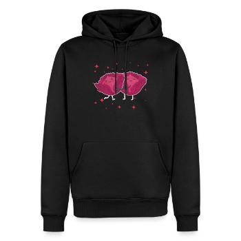 Cute Red Cabbage Couple Hugging Red Cabbage Lovers - Men’s Premium Organic Hoodie - black - Front - Nico (187cm)