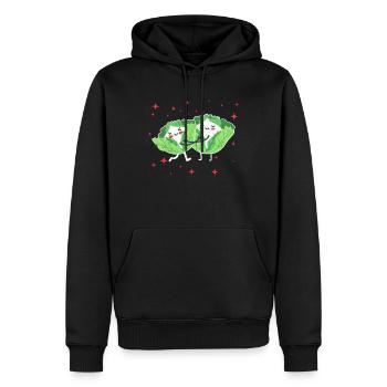 Mignon Couple De Chou Blanc Étreignant Chou Blanc - Sweat à capuche Premium bio Homme - noir - Devant - Nico (187cm)
