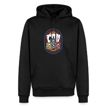 Poker - Sweat à capuche Premium bio Homme - noir - Devant - Nico (187cm)