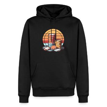 Poker - Sweat à capuche Premium bio Homme - noir - Devant - Nico (187cm)