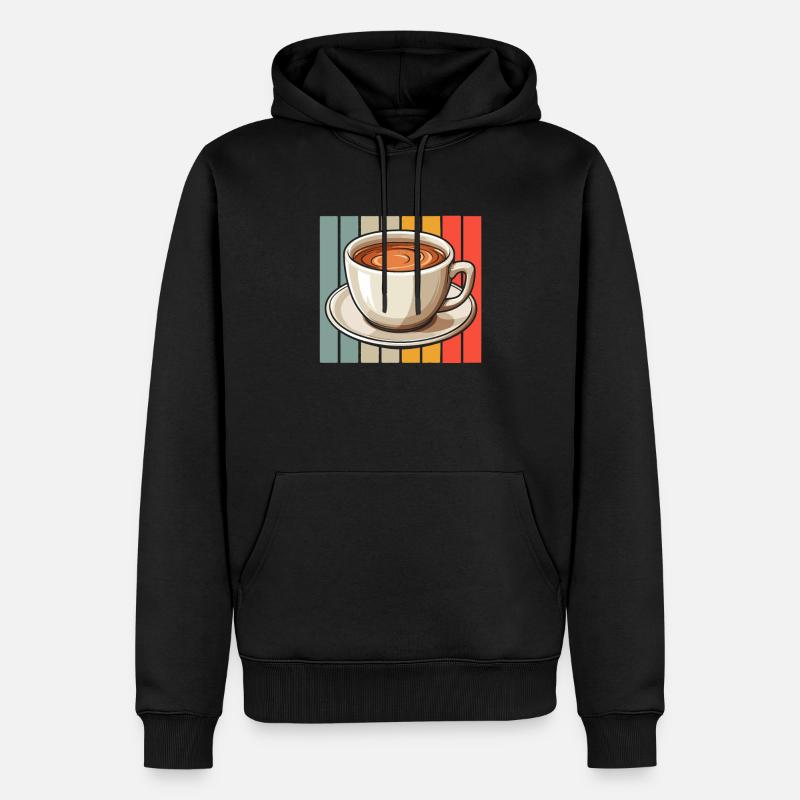 Café Café - Sweat à capuche Premium bio Homme - noir