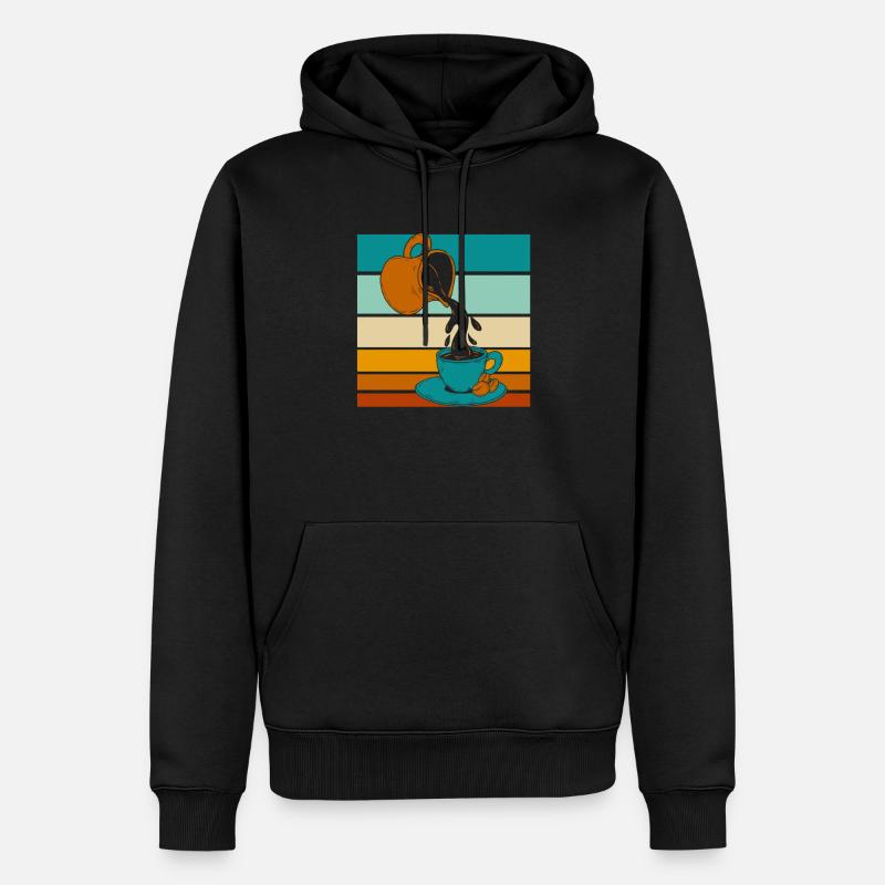 Café Café - Sweat à capuche Premium bio Homme - noir