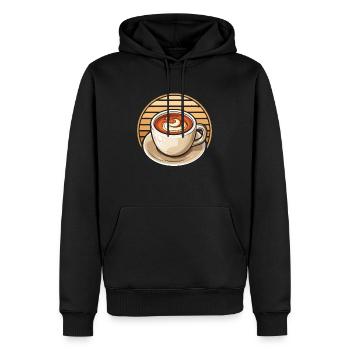 Kaffee Cafe - Männer Premium Bio Hoodie - Schwarz - Vorne - Nico (187cm)