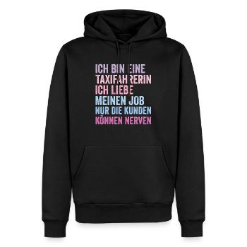 Taxifahrer Ortskenntnis Arbeit Lustiger Taxifahrer - Männer Premium Bio Hoodie - Schwarz - Vorne - Nico (187cm)