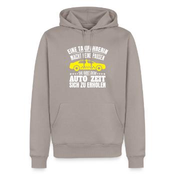 Taxifahrer Sauberes und gepflegtes Fahrzeug - Männer Premium Bio Hoodie - Taupe - Vorne - Nico (187cm)