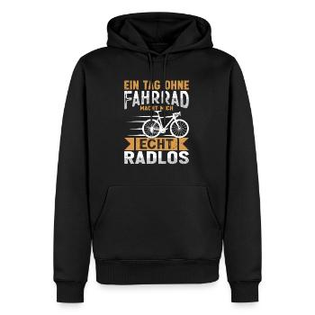 Ein Tag Ohne Fahrrad Macht Mich Echt Radlos - Männer Premium Bio Hoodie - Schwarz - Vorne - Nico (187cm)