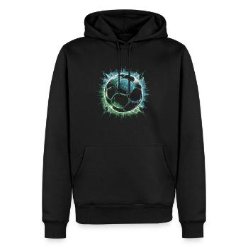 Joueurs de football - Sweat à capuche Premium bio Homme - noir - Devant - Nico (187cm)