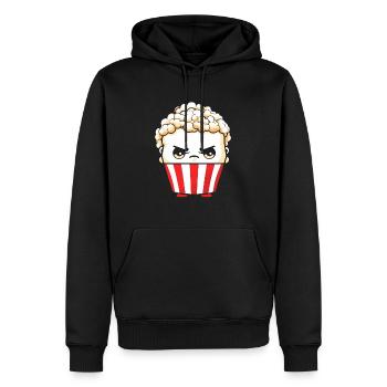 Maïs soufflé Kawaii - Sweat à capuche Premium bio Homme - noir - Devant - Nico (187cm)