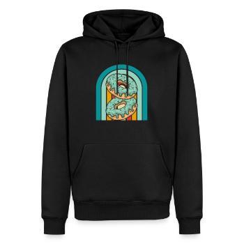 Doughnut - Men’s Premium Organic Hoodie - black - Front - Nico (187cm)