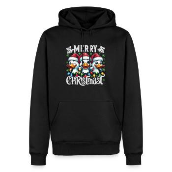 MERRY ChristMAST - Weihnachtsgans Festtagsessen - Männer Premium Bio Hoodie - Schwarz - Vorne - Nico (187cm)