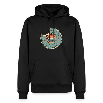 Doughnut - Men’s Premium Organic Hoodie - black - Front - Nico (187cm)
