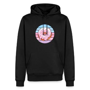 Doughnut - Men’s Premium Organic Hoodie - black - Front - Nico (187cm)