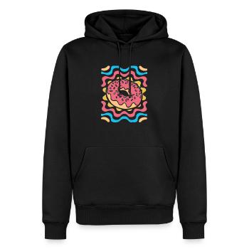 Doughnut - Men’s Premium Organic Hoodie - black - Front - Nico (187cm)
