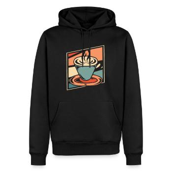 Kaffee Cafe - Männer Premium Bio Hoodie - Schwarz - Vorne - Nico (187cm)